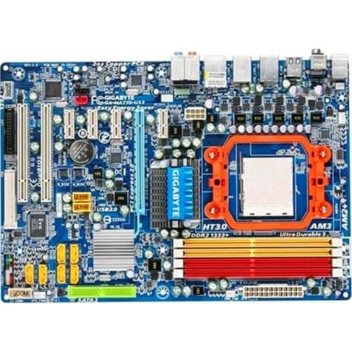 Original For Gigabyte GA-MA770-US3 R2.0 Desktop Motherboard MA770-US3 770 Socket AM2 AM3 DDR2 SATA2 USB2.0 ATX 100% Fully Test