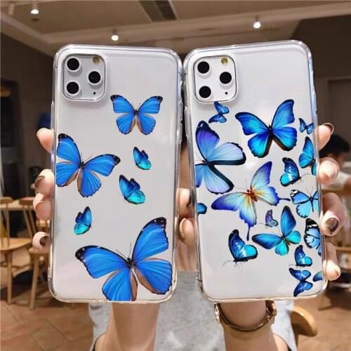 Cute Butterfly TPU Phone Case For iPhone 12pro max 11Pro max 8 7 6s plus SE 5S XR 12 XS MAX Fashion Soft for 12mini back Shell