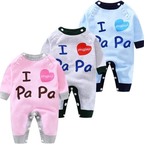 Fashion Knit Baby Rompers Newborn Boys Jumpsuit Winter Print Baby Girls Kids Clothes Costumes Overalls Infant Clothing