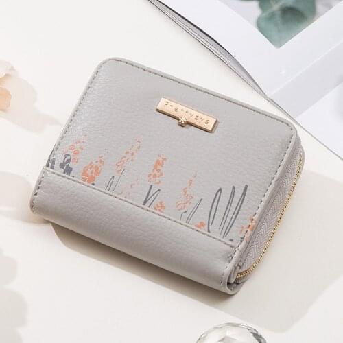 Prettyzys Women Fashion Short Wallet Printing Small Coin Purse Zipper Hasp Card Holder Wallets for Women Portfel Damski