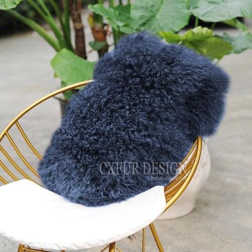 Free Shipping CX-D-01H Hot Selling Mongolian Lamb Fur Cushion Cover