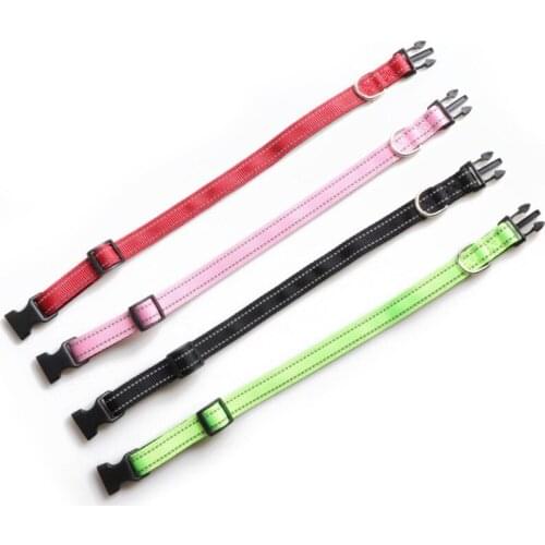 Nylon Dog Collars Adjustable Classic Dog Collar With Quick Release Buckle Steel D-Rings Comfortable Lining For Small Mediumn Dog