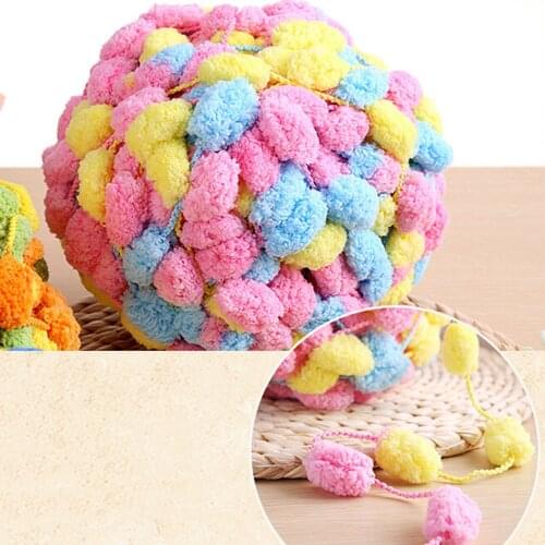 Original 135g Thick Woolen Thick Woollen Big Soft Rainbow Pom Yarn Hand Knitting Crochet Blanket Cushion Colorful Pompom Thread