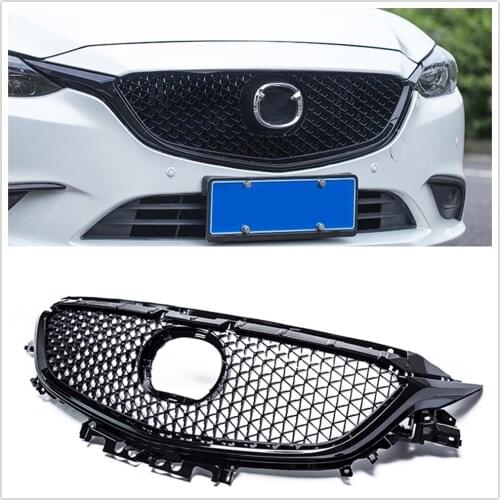 For Mazda 6 Atenza 2017 2018 Front Grille M6 Mazda6 Black Replacement Car Exterior Upper Bumper Hood Mesh Air Vent Trm Grill