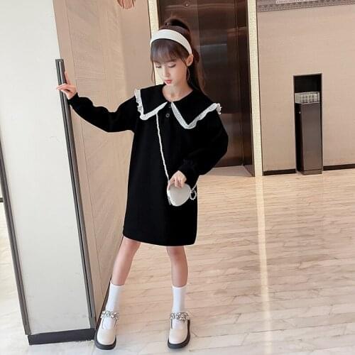 Girls Dress with Bag Long Sleeve Princess Dress Elegant Kids Dresses for Girl Spring Autumn Children Cothing 3 4 6 8 10 12 14Y