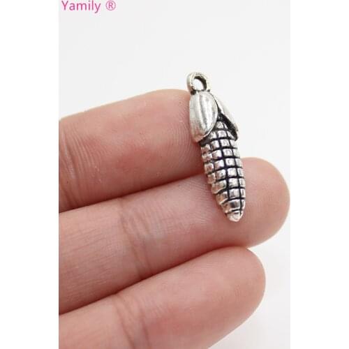 20pcs-- 24x7mm Antique Silver bronze Corn Charms pendant for jewelry making