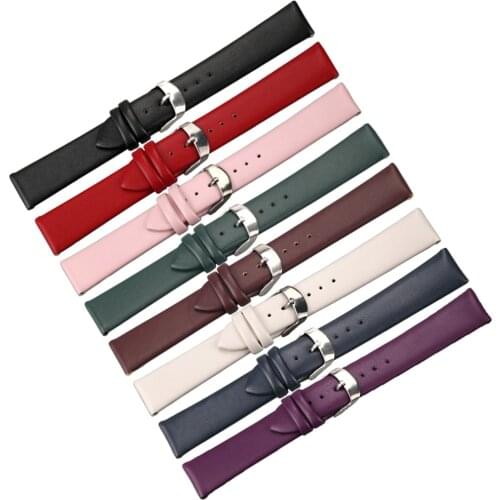 Wrist Strap 8mm 10mm 12mm 14mm 16mm 18mm 20mm 22mm 24mm Watchbands Leather Accessories Brown Black Blue Red Color Watch Band