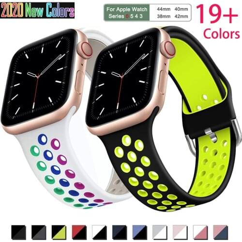 Strap for Aplle Watch Band 5 4 3 Band 38mm 40mm Silicone Bracelet 42mm 44mm Strap Rubber for I Watch Series 4 3 Band Wristband