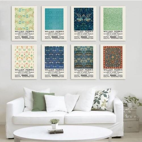 William Morris Behemian Design Pattern Decorative Canvas Painting Wall Art Poster For Living Room Decoration Home Decor
