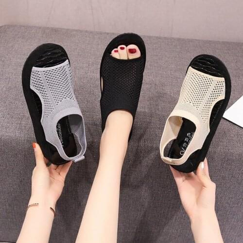 Clear Heels 2020 Sandals Flat Summer Shoes Woman Suit Female Beige Espadrilles Platform Open Toe All-Match Womens Clogs Flower