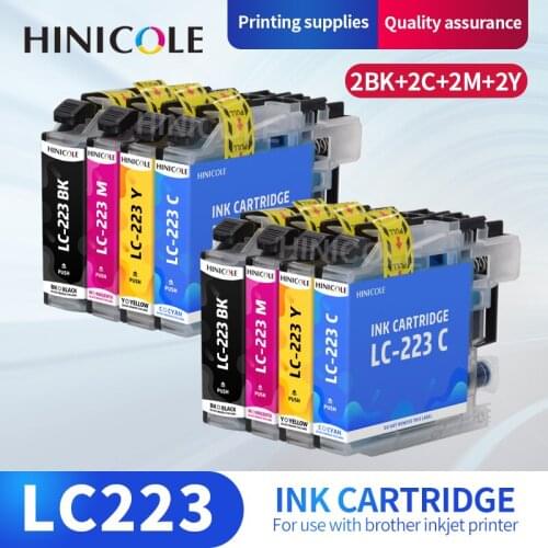 HINICOLE With Chip LC223 LC221 Compatible Ink Cartridge For Brother MFC-J4420DW J4620DW J4625DW J480DW J680DW J880DW Printer
