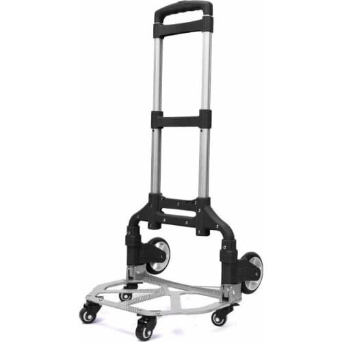 Household Aluminum Alloy Luggage Cart, Climbing Stairs Trolley Can Load 165lbs, Portable Small Trailer Pulling Truck