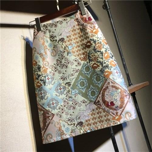 New Spring Fashion Hip Pencil Skirt Women Exquisite embroidery Knee-Length Casual Stretchy Woman Skirts