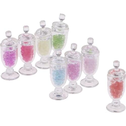 1pc 1:12 Doll House Miniature Mini Resin Candy Jar Simulation Candy Bottle Model Toy