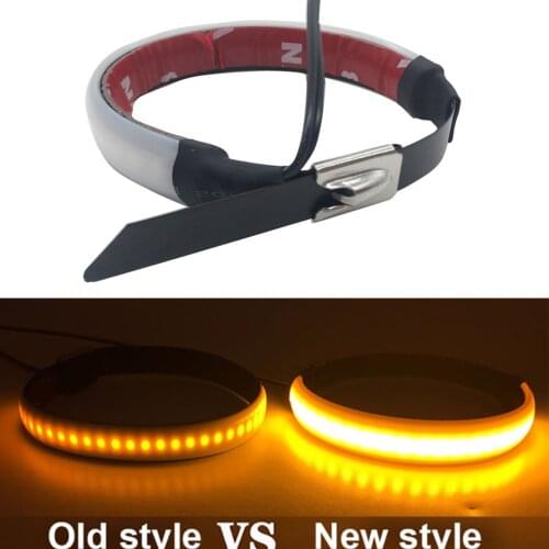 2pc Universal Motorcycle Turn Signal Light 12V LED Fork Turn Signal Strip Light Flashing Amber Lamp For 45-70mm
