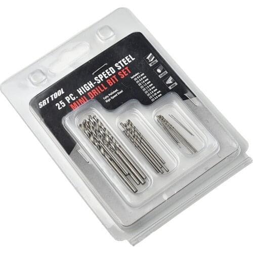 25Pcs Hss Micro Twist Drill Bit Set 0.5mm~3mm High Speed Steel Pcb Mini Drill Jewelry Tools For Dremel Bit