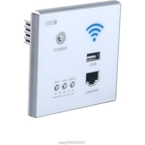 300Mbps 220V Power AP Relay Smart Wireless WIFI Repeater Extender Wall Embedded Router Panel USB Socket Mar02 21 Dropship