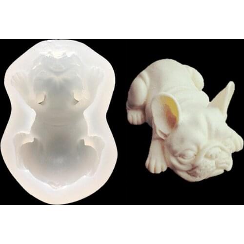 3D Bulldog Dog Silicone Mold DIY Chocolate Cake Decorative Baking Tool 19-58