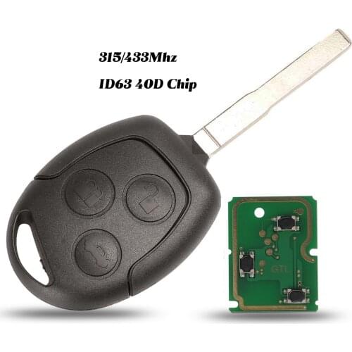 433MHz ID63 40D Chip 3 Button Smart Remote Control Car Key for Ford Focus 2005-2011 for Ford Fiesta Car Key Fob Shell Cover