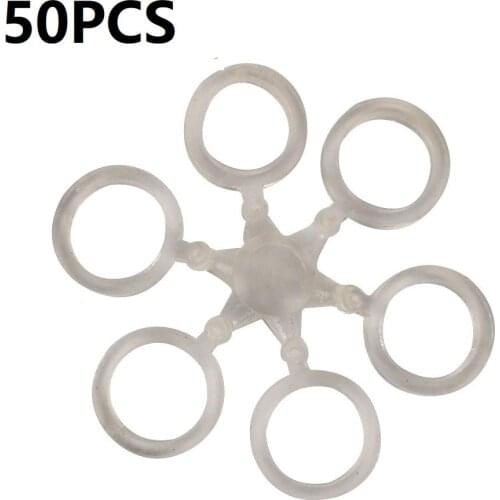 50pcs Snowflake Bait Bands For Carp Course Fishing Fishing Accessories Bait Bands Clear Plastic Fishing Tool Tackle Accessories