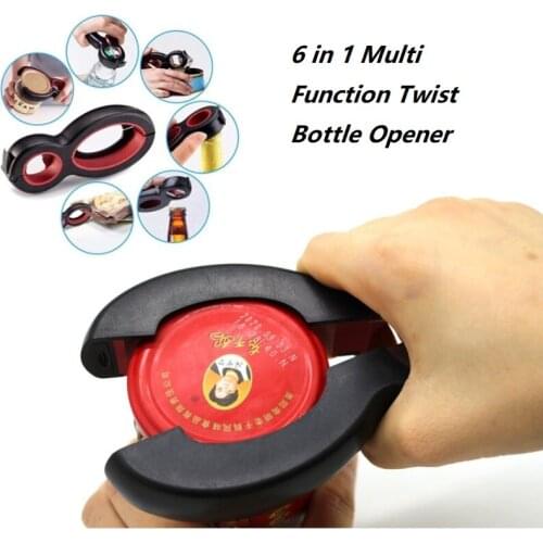 6 in 1 Multi Function Twist Bottle Opener, All in One Jar 8 shaped Gripper Can Wine Beer Lid Twist Off Jar Opener Claw