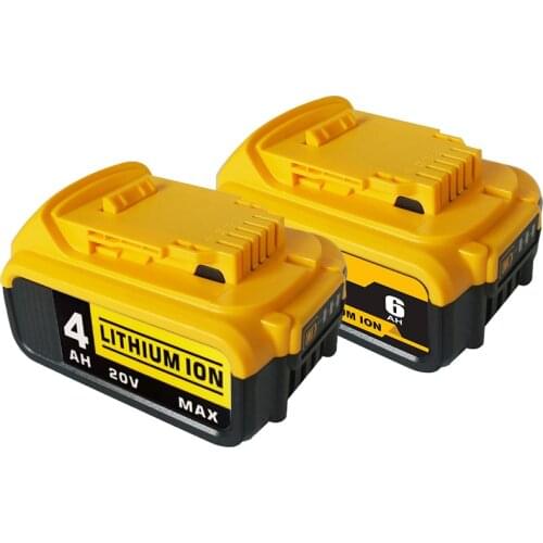 2pcs 20V 4.0/6.0Ah Rechargeable Battery Compatible DCB205 DCB204 DCB203 Cordless Drills Dewalt Tools Li-ion Replacement Battery