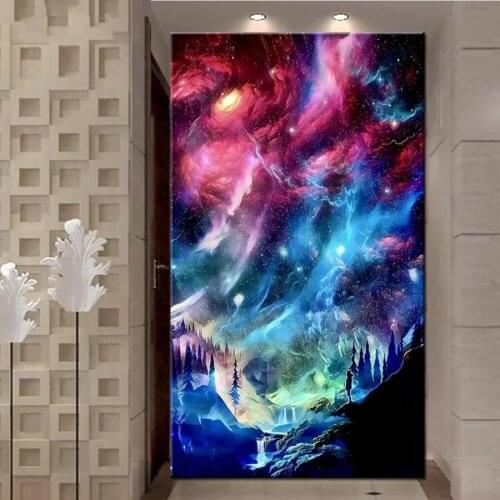 Full Square round 5D DIY Diamond Painting Fantasy art snow mountain landscape diamond Embroidery Cross Stitch Amazing Art A1236
