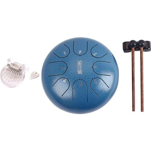 Tongue Drum 8 Notes 6 Inches Chakra Tank Drum Steel Percussion Padded Travel Bag and Mallets Percussion Musical Instrument