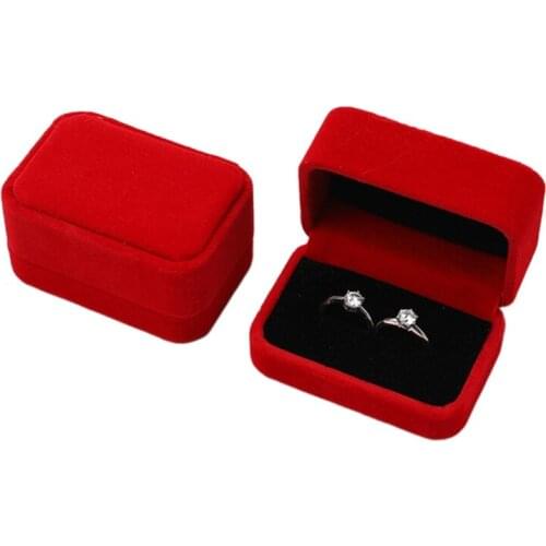 Velvet Ring Jewelry Storage Gift Square Box Ring Earrings Jewelry Counter Display Props Ring Jewelry Display Showcase