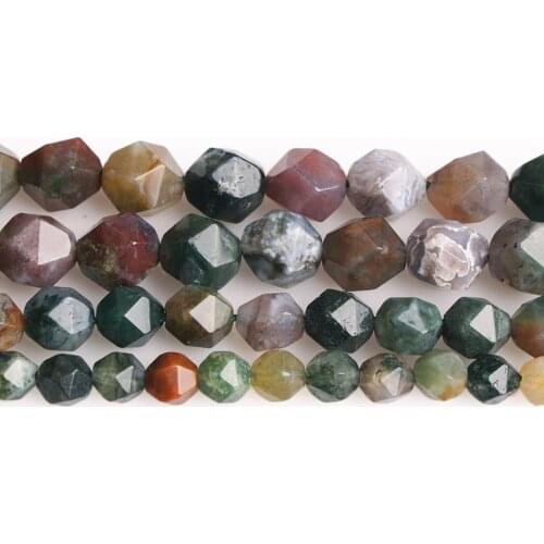 New Fashion Natural Faceted India Agates Round Loose Beads 6 8 10 12 MM Diy Stone Beads For Jewelry Making 15' String