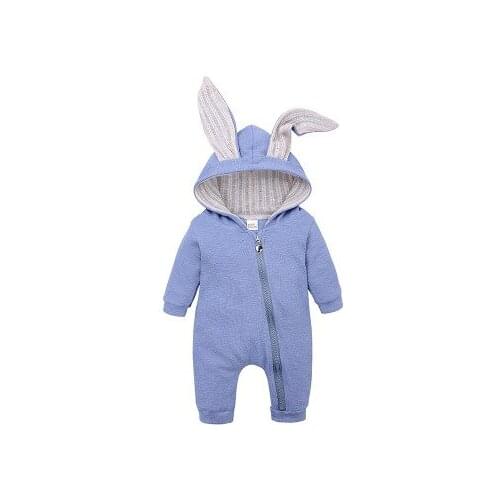 2020 Baby and childrens big ear rabbit one piece hooded zipper clamshell kids clothes for boys and girls