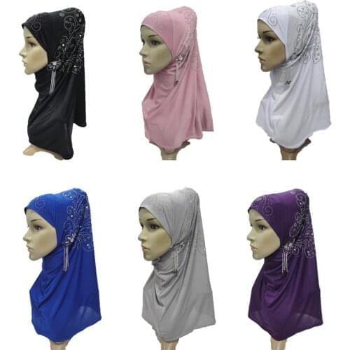One Piece Muslim Women Ice Silk Hijab Amira Scarf Islamic Shayla Head Wrap Shawl Headscarf Full Cover Turban Worship Service New
