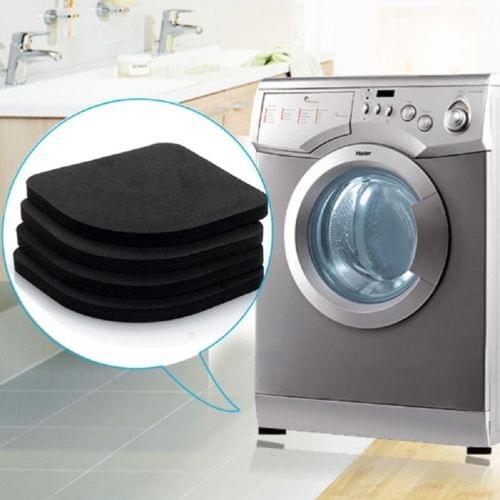 Black Washing Machine Pads Anti Noise Vibration Non Slip Walking Dryers 4Pcs Good protection for electrical appliances