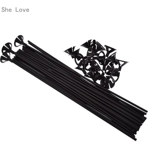 Chzimade 50pcs Black Balloon Accessories Holder With Balloon Sealer Birthday Party Wedding Decoration