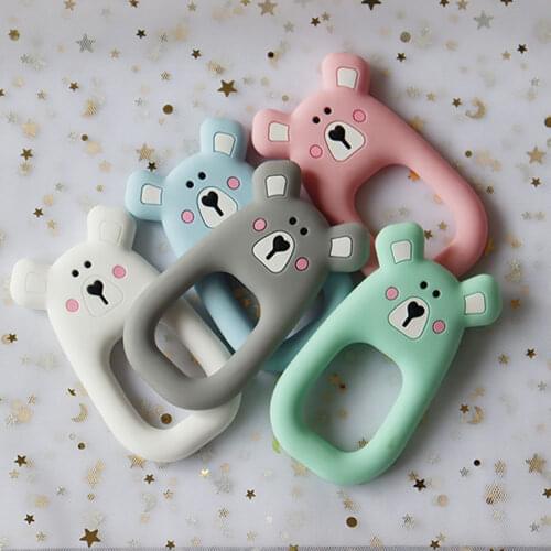 Koala Mouse Baby Silicone Teethers BPA Free Teething Necklace Toys Animals Rabbit Hedgehog Baby Teether Perle Silicone Mordedor