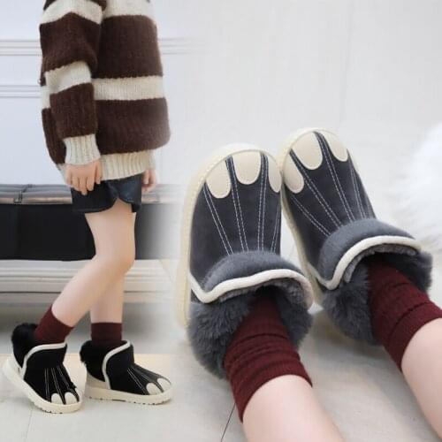 Felt Boots 2019 Korean Winter Girls Shoes Boys Boots Kids Warm Princess Cat Paw Plush Boot Baby Shoes Girl Children Footware