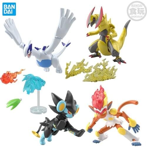 Original in stock Bandai Pokemon SHODO 06 Action anime Figure Lugia Haxorus Infernape 6cm PVC model Toys for Kids
