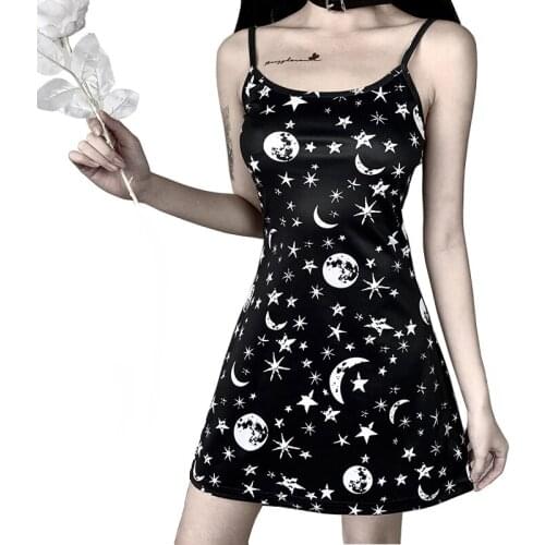 Gothic Summer Dress 2020 Clothes For Women Short Vintage Casual Streetwear Hippie Slip Womens Dresses Woman Party Night Club New