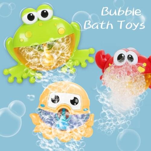 Bath toys Bathing spouts Bubble Crabs frog octopus whale Foaming Machine bathroom oyuncak for Children Water Swimming shower kid