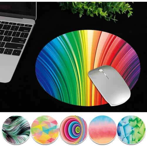 Round Mouse Pad Universal Mausepad PU Leather Pc Gamer Small Desk Mat Learning Office Supplies Waterproof Gaming Mouse Mat