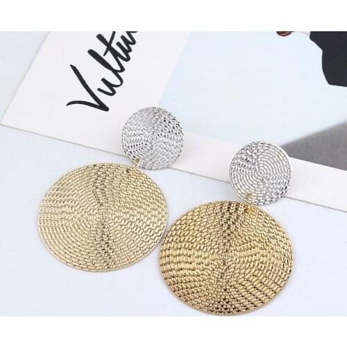 Exaggerated Circle Geometry Drop Earrings Long Gold Earrings For Womens Fashion Jewelry Gifts