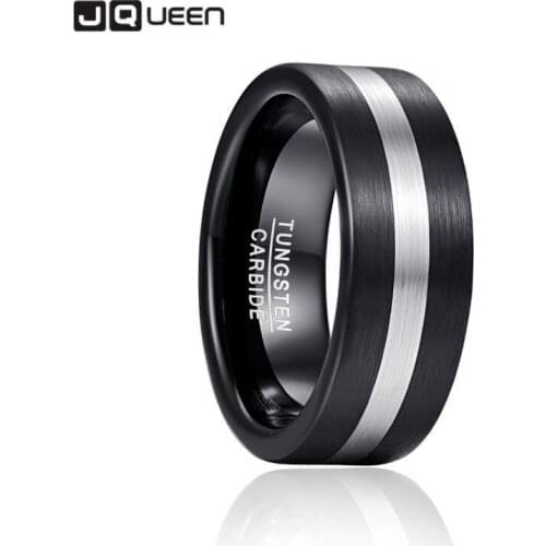 Fashion Classic Tungsten Carbide Ring Black Silver Color Brushed Proposal Engagement Love Ring For Men