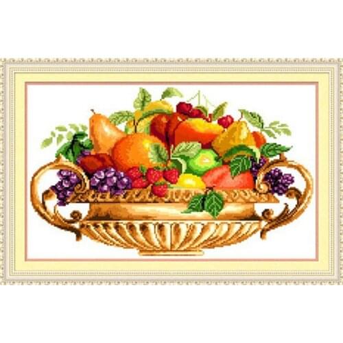 Golden panno,Needlework,DIY DMC Cross stitch,Sets For Embroidery kit 11ct printed cotton thread Fruit Patterns Cross-Stitching