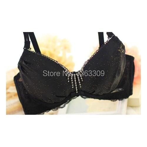 Clearance Sale ! Free Shipping Bring Bring Young Women Solid Deep V Sexy Push Up Bra & Brief Sets, A B C D Cups, White & Black