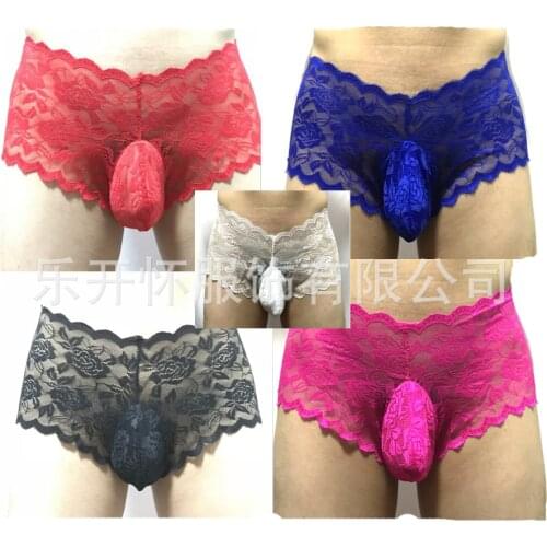 The New! European and American sexy mens lace comfortable sexy breathable elastic underwear men underwear for big penis