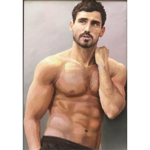 Original Oil Painting, Male Nude,Man, Boy, Model, Beauty, Hand Made