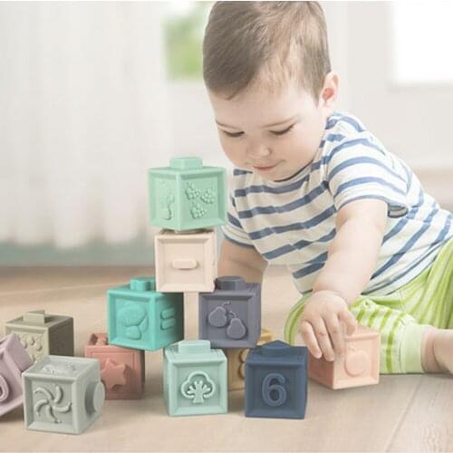 Original And Fun Gifts Silicone Block Building Blocks Kids Bath Ball Toys Construction Toy For Children Boy Girls Christmas Gift