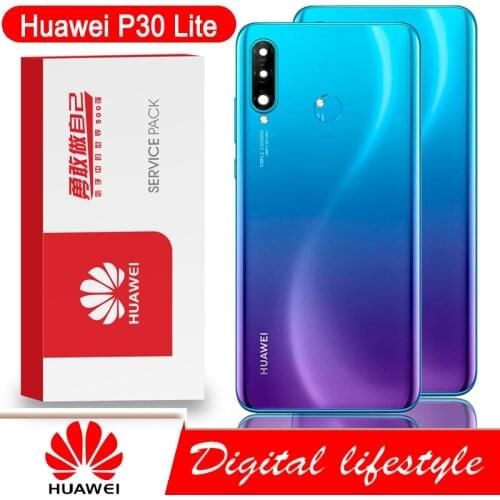 Original Back Housing Replacement for HUAWEI P30 Lite Back Cover Battery Glass Huawei Nova 4e with Camera Lens adhesive Sticker