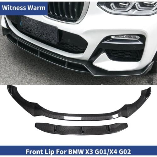 Front bumper Two Pieces Front Lip splitter spoiler For BMW G01 G02 X3 X4 front Chin Car body kit 2018 2019 2020
