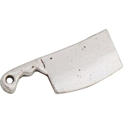 RAINXTAR 20pcs Antique Silver Color Kitchen Knife Charms Alloy Cooking Utensils Charms Wholesale 9*23mm AAC1321